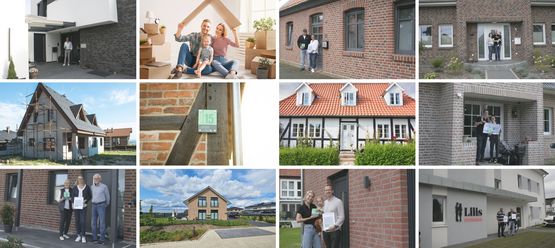 Grüne Hausnummer im Heidekreis  (Fotocollage: Canva, ©Energieagentur Heidekreis)
